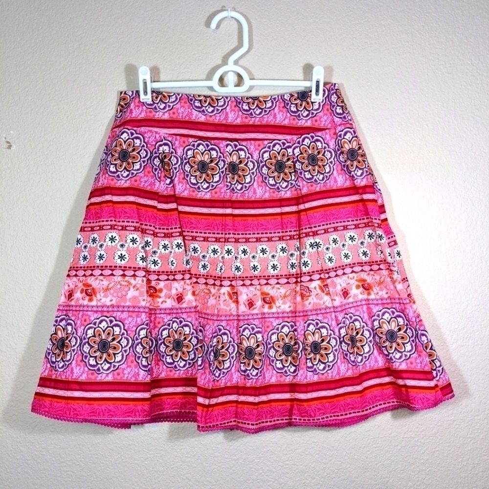 Vintage Pink 90s Boho Shabby Chic Lace Trimmed Skirt
